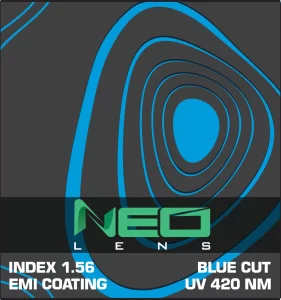 Neo Lenses 1.56 Blue Cut Lens with EMI Coating and UV 420 Protection