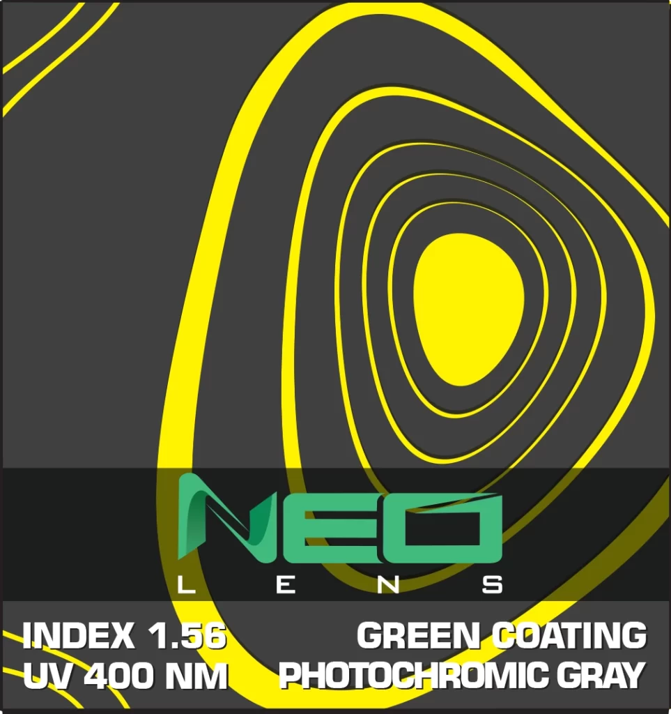 Neo Lenses 1.56 Photochromic Gray Lens with Green Coating